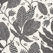 Load image into Gallery viewer, Schumacher Polka Dot Jungle Fabric 181653 / Black &amp; Cream