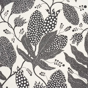Schumacher Polka Dot Jungle Fabric 181653 / Black & Cream