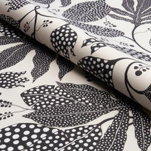 Load image into Gallery viewer, Schumacher Polka Dot Jungle Fabric 181653 / Black &amp; Cream