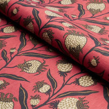 Load image into Gallery viewer, Schumacher Thistle Vine  Fabric 181680 / Red &amp; Gold