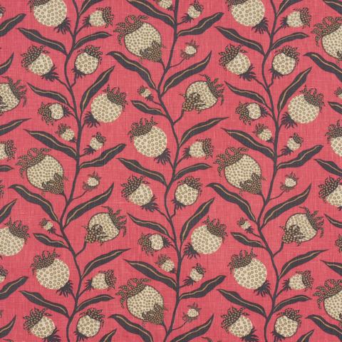 Schumacher Thistle Vine  Fabric 181680 / Red & Gold