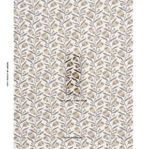 Schumacher Thistle Vine  Fabric 181681 /  Black & Gold