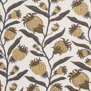 Schumacher Thistle Vine  Fabric 181681 /  Black & Gold