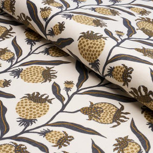 Schumacher Thistle Vine  Fabric 181681 /  Black & Gold