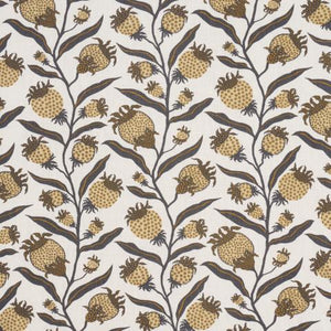Schumacher Thistle Vine  Fabric 181681 /  Black & Gold