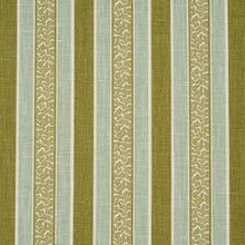 Load image into Gallery viewer, Schumacher Auguste Stripe Fabric 181711 / Ciel &amp; Leaf