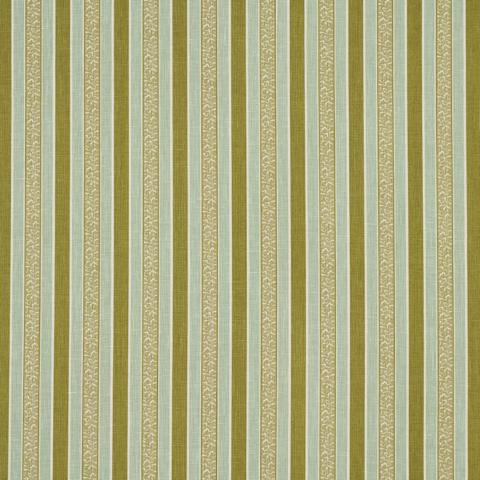 Schumacher Auguste Stripe Fabric 181711 / Ciel & Leaf
