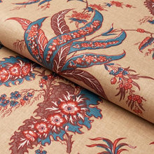 Load image into Gallery viewer, Schumacher Apolline Botanical Fabric 181730 / Rouge &amp; Bleu