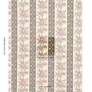 Schumacher Sylvain Floral Stripe Fabric 181742 / Noir