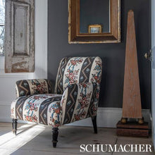 Load image into Gallery viewer, Schumacher Sylvain Floral Stripe Fabric 181742 / Noir