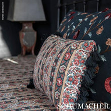 Load image into Gallery viewer, Schumacher Ines Paisley Fabric 181750 / Rouge &amp; Noir