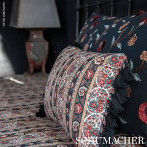 Schumacher Ines Paisley Fabric 181750 / Rouge & Noir