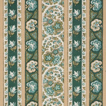 Load image into Gallery viewer, Schumacher Ines Paisley Fabric 181751 / Mineral &amp; Teal