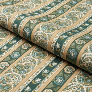 Schumacher Ines Paisley Fabric 181751 / Mineral & Teal