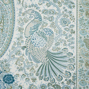 Schumacher Colmery Paisley Panel Fabric 181821 / Peacock