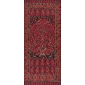 Schumacher Colmery Paisley Panel Fabric 181822 / Rouge