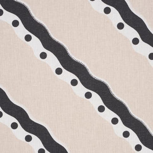 Schumacher Rousseau Stripe Fabric 181910 / Black & Cream