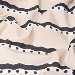 Schumacher Rousseau Stripe Fabric 181910 / Black & Cream