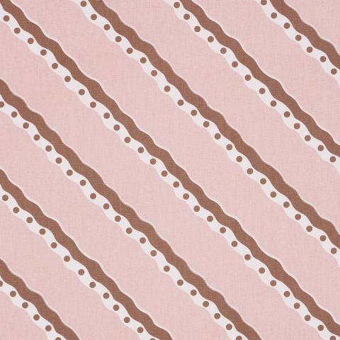 Schumacher Rousseau Stripe Fabric 181912 / Cocoa & Blush