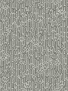 Grey White Art Deco Geometric Upholstery Fabric