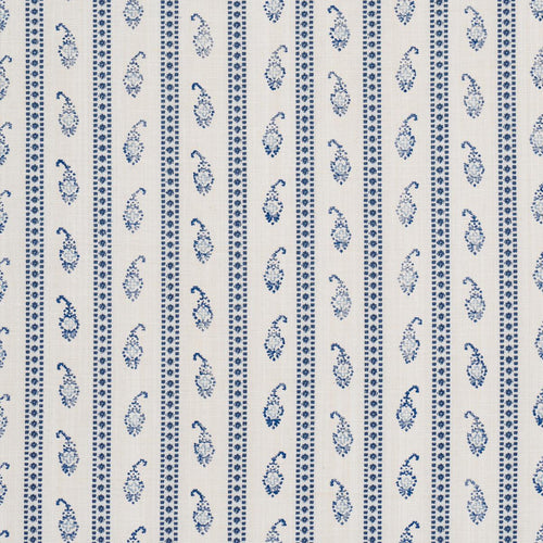 Schumacher Eddie Woven Hand Block Print Fabric 182020 / Blue