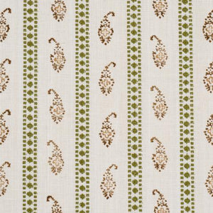 Schumacher Eddie Woven Hand Block Print Fabric 182021 / Green