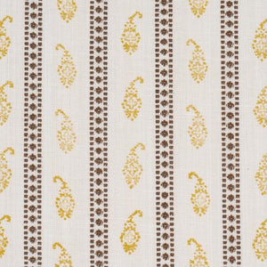 Schumacher Eddie Woven Hand Block Print Fabric 182022 / Yellow