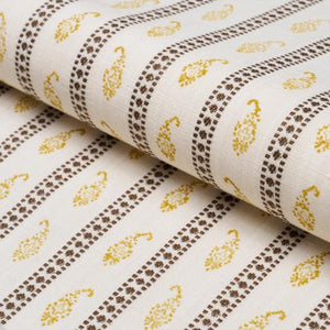 Schumacher Eddie Woven Hand Block Print Fabric 182022 / Yellow