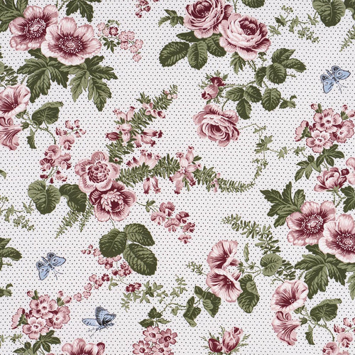 Schumacher Sibyl Chintz Fabric 182080 / Rose