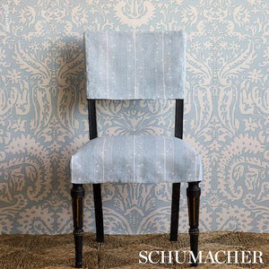 Schumacher Stella Stripe Fabric 182112 / Blue