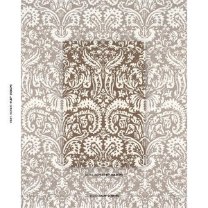 Schumacher Suffolk Damask Fabric 182120 / Brown