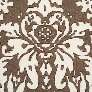 Schumacher Suffolk Damask Fabric 182120 / Brown