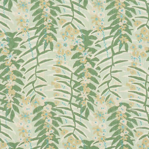 Schumacher Ashbee Botanical Fabric 182152 / Aqua