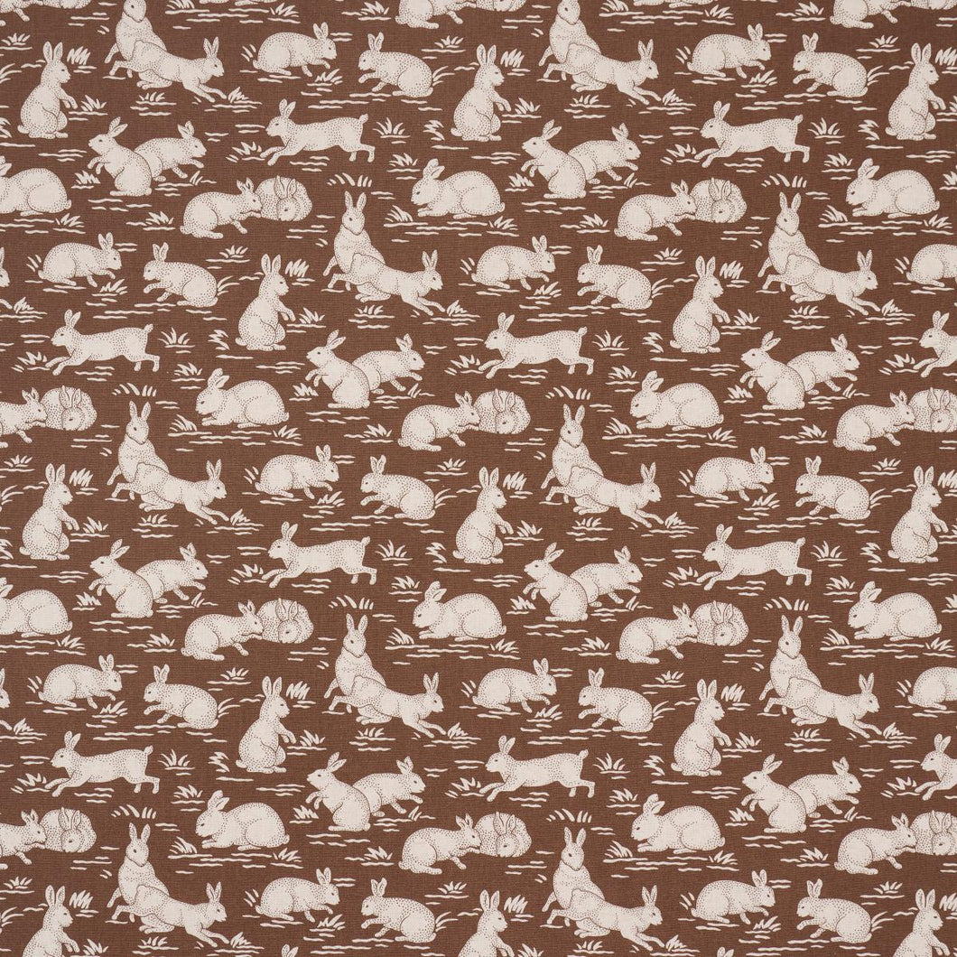 Schumacher Cottontails Fabric 182241 / Chestnut