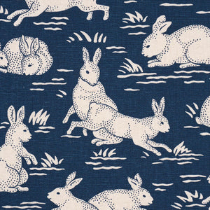 Schumacher Cottontails Fabric 182242 / Indigo