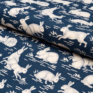 Schumacher Cottontails Fabric 182242 / Indigo