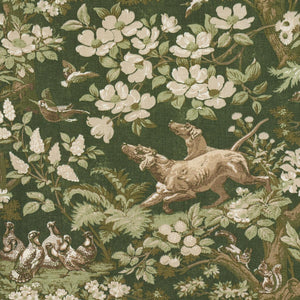 Schumacher Hound Meadow Fabric 182261 / Forest