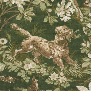 Schumacher Hound Meadow Fabric 182261 / Forest