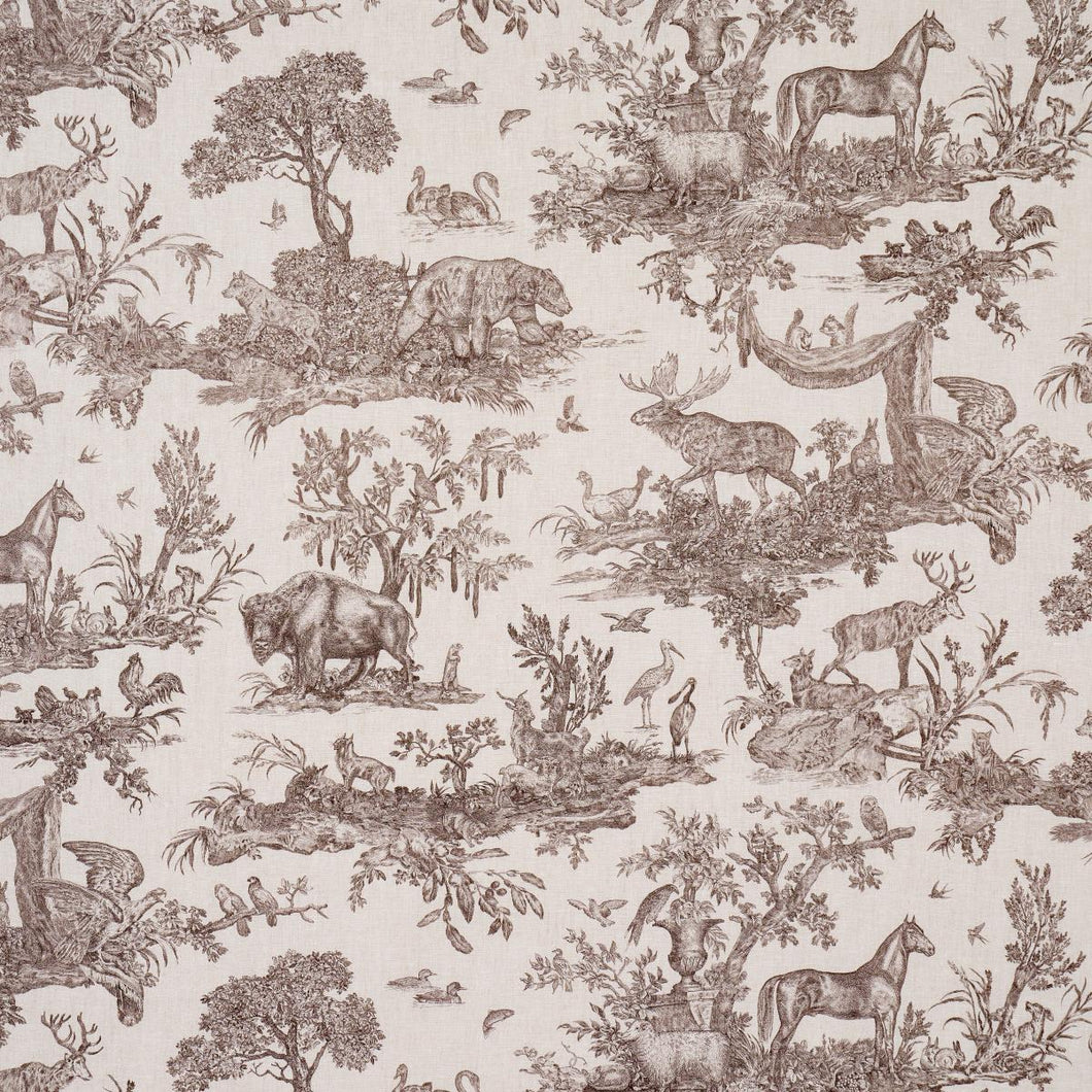 Schumacher Western Toile  Fabric 182271 / Sepia