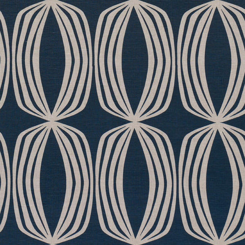 Schumacher Fontana Hand Print Fabric 182322 / Indigo