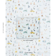 Load image into Gallery viewer, Schumacher Joana Avillez's Street Scenes Fabric 182330 / Multicolor On Sky Blue