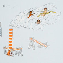 Load image into Gallery viewer, Schumacher Joana Avillez's Street Scenes Fabric 182330 / Multicolor On Sky Blue