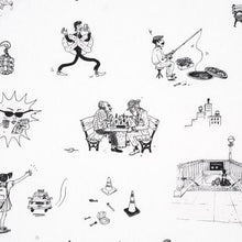 Load image into Gallery viewer, Schumacher Joana Avillez's Street Scenes Fabric 182331 / Black &amp; White