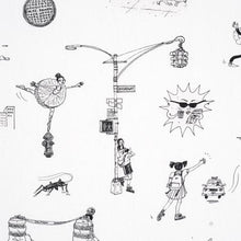 Load image into Gallery viewer, Schumacher Joana Avillez's Street Scenes Fabric 182331 / Black &amp; White