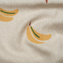 Load image into Gallery viewer, Schumacher Banana Stand Hand Block Print Fabric 182370 / Ochre And Green On Natural