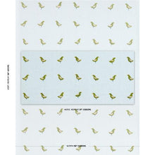 Load image into Gallery viewer, Schumacher Birds Hand Block Print Fabric 182381 / Green On Sky