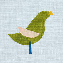 Load image into Gallery viewer, Schumacher Birds Hand Block Print Fabric 182381 / Green On Sky