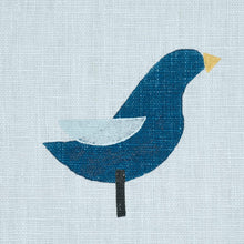 Load image into Gallery viewer, Schumacher Birds Hand Block Print Fabric 182382 / Navy On Sky