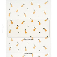 Load image into Gallery viewer, Schumacher Pears Hand Block Print Fabric 182390 / Green And Ochre On White