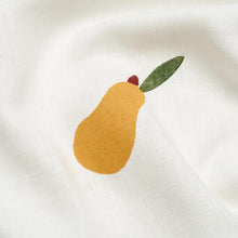 Load image into Gallery viewer, Schumacher Pears Hand Block Print Fabric 182390 / Green And Ochre On White